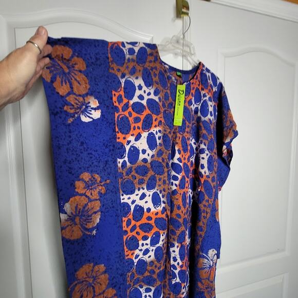 Womens House Dress ONE SIZE fits most Kaftan Beach CoverUp Cotton Colorful NEW - Picture 3 of 7